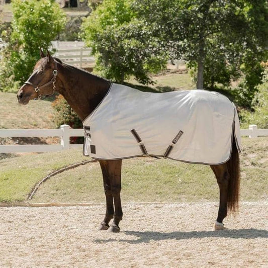 Equinavia Gard Horse Fly Sheet | UV Protection Mesh Fly Sheet for Horses | Lightweight Nylon Turnout Sheet Fly Sheets for Horses - Silver Grey/Turquoise - 72 in