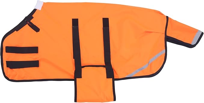 Foal/Mini Horse Size 30"-48" Waterproof & Breathable 300 Denier Winter Turnout Blanket with 150g Polyfill Orange Large