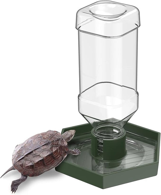 Pawfly Water Dispenser, Tortoise Water Dish, Snake Bearded Dragon Water Bowl, Reptile Terrarium Automatic Water Feeder Dispenser for Turtle Gecko Lizard and Chameleon, Small