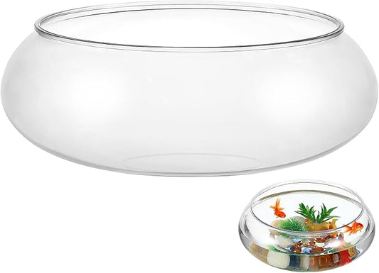 Happyyami Wide Mouth Glass Vase Bowl, Round Flower Vase Terrarium Succulent Hydroponic Planter Globe Fish Bowl Floral Container for Wedding Table Centerpiece Home Decors