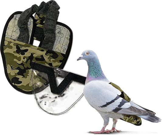 Hen Holster Wrap-Around Bird Diaper & Harness for Larger Pigeons, Small Breed - with Removable Liner, Adjustable Fit for Outdoor Adventures & Indoor Use, Easy to wear - Butterfly Camo, XS