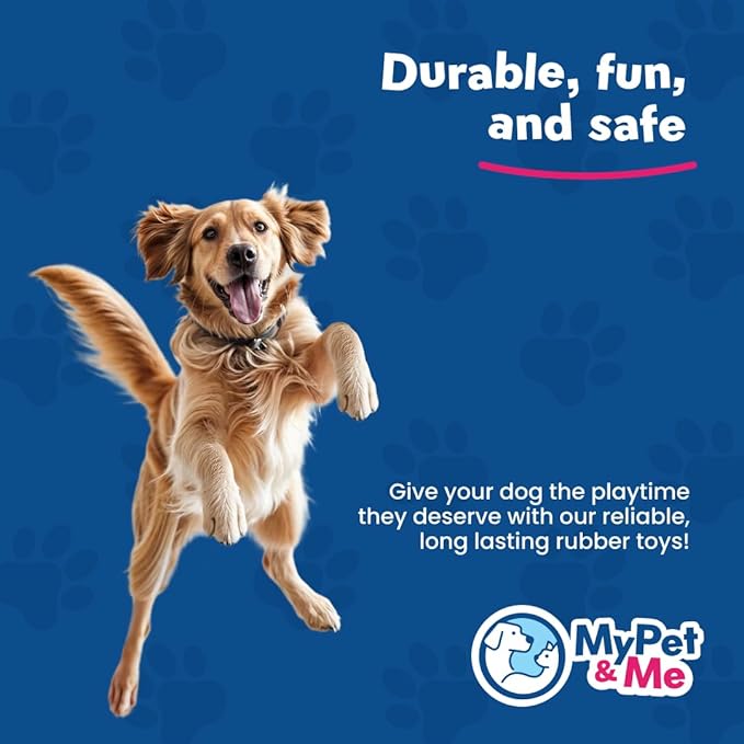 My Pet & Me - Squeaky Dog Toys for Light to Moderate Chewers - Fun Latex Toys for Puppies, Teething, and Gentle Play - Interactive Fetch and Chew Toy with Squeaker (Golden Bear, 6 Inch)