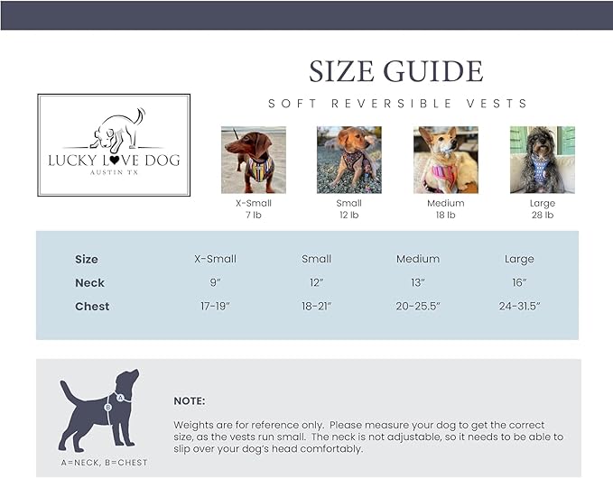 Lucky Love Dog, Soft Reversible Harness Vests, Stylish Dog Accessory (Ladybird, Extra Small)