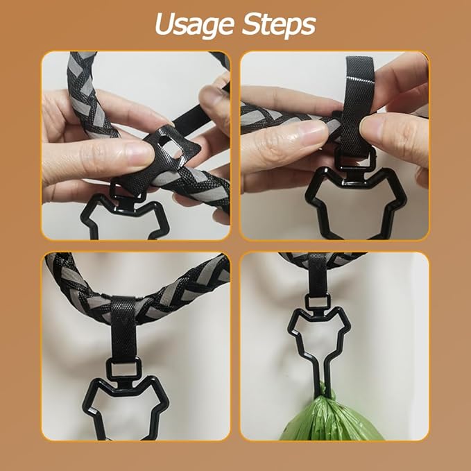 Dog Poop Bag Holder and Carrier, Waste Bag Hand Free Holder (6 Pack, Purple)