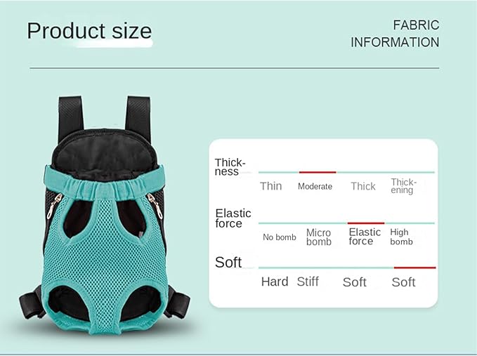 Portable Pet Carrier Backpack, Adjustable Pet Front Cat Dog Carrier Backpack Travel Bag for Small Medium Dogs Cats Puppies, Cat Backpack Carrier for Hiking Cycling (E, L)