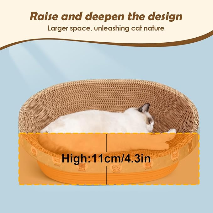 Pet Scratching Board Cat Scratch Pad for Indoor Sleeping (21.6" L x 14.9" W x 4.3" H)