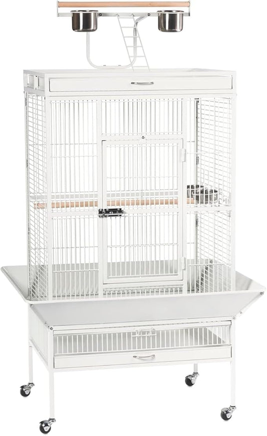 Prevue Hendryx Pet Products Wrought Iron Select Bird Cage 3153C, Chalk White, 30-Inch by 22-Inch by 63-Inch