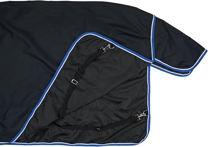 HORZE Glasgow Lightweight Waterproof Horse Turnout Blanket (100g Fill) - Dark Blue - 78 in