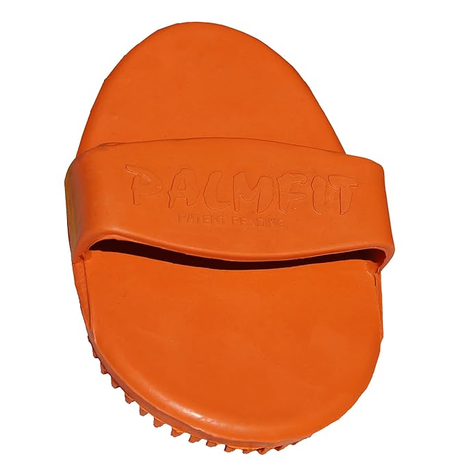 Grewal Equestrian Palm Fit Curry Comb (Orange)