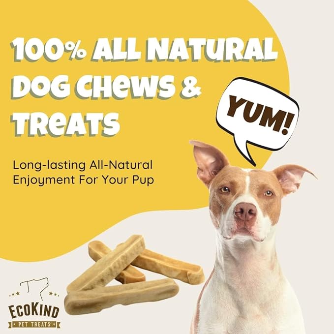 EcoKind Premium Gold Yak Cheese Himalayan Dog Chews, Dog Treats Large Breed, All Natural, High Protein Dog Chew, Chicken, Large - 1 Chew