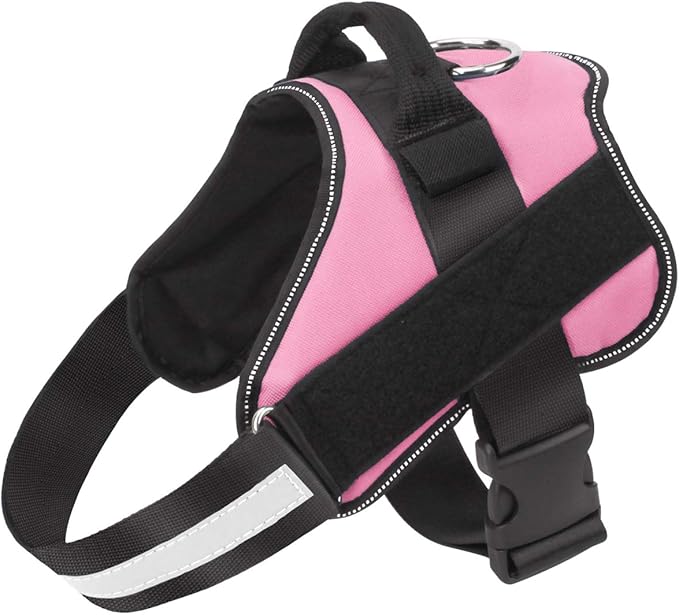 Bolux Dog Harness, No-Pull Reflective Dog Vest, Breathable Adjustable Pet Harness with Handle for Outdoor Walking - No More Pulling, Tugging or Choking (Pink, S)
