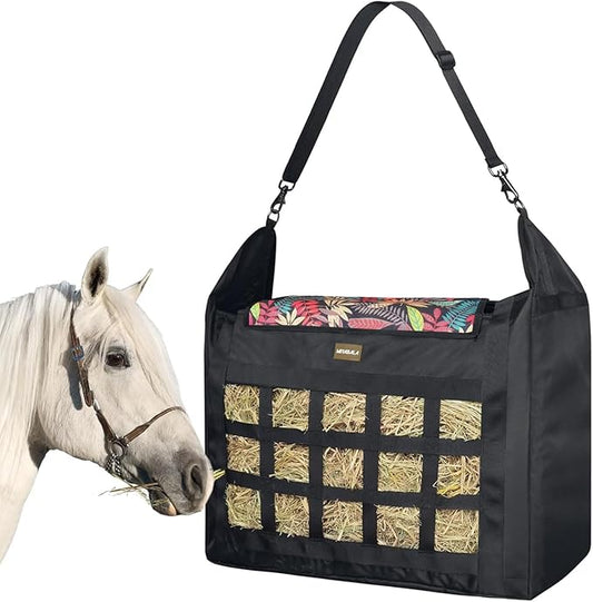 Hay Bag for Horses,Slow Feeder for Horse/Donkey/Goat, Premium 1680D Oxford Cloth Hay Bag Easy to Fill and Hang with Extra Large Opening