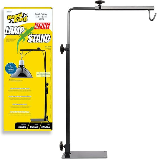 Reptile Lamp Stand, Adjustable Heat Lamp Fixture Stand, Terrarium Stand for Holding Reptile Light Fixture and Heating Bulbs for Max. Terrarium Height: 13.5 inches