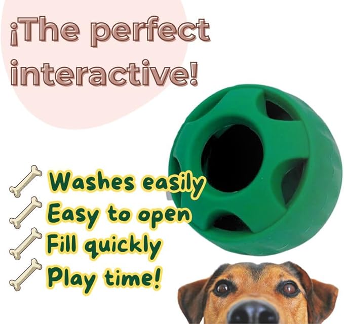 Avellana, Long Lasting, Interactive Dog Toy, Food Grade, Silicone Dog Toy for Large Dogs Puppy Ball Shape.