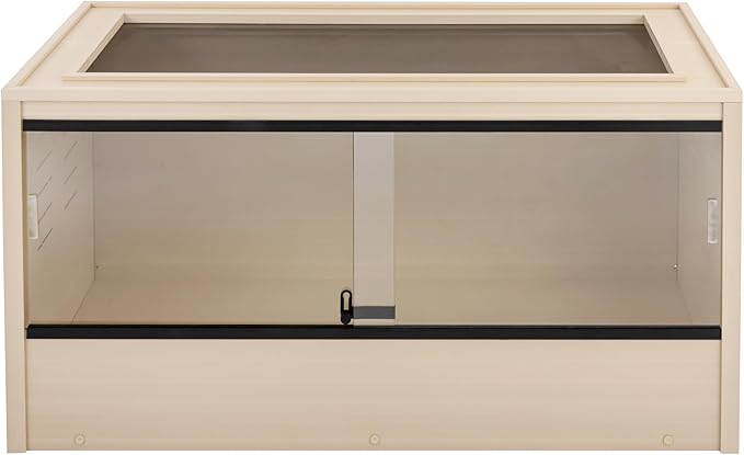 New Age Pet ECOFLEX Two Medium Reptile Enclosures with Matching Stacker and Cabinet Stand Set in Maple