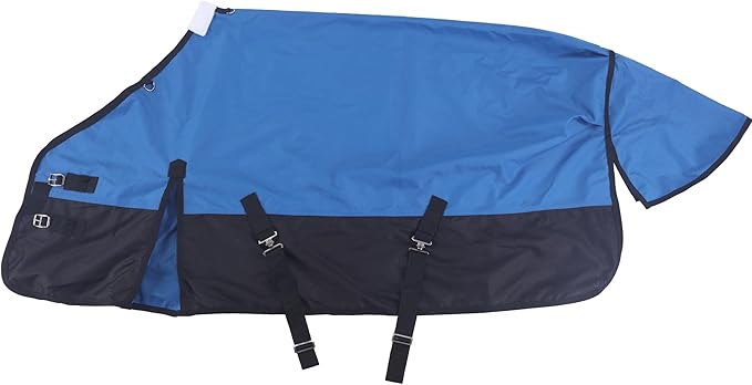 LEAFOREST 1200D Horse Blanket Waterproof Breathable Turnout (no Filling) Standard Neck Horse Sheet Blue Black 81IN