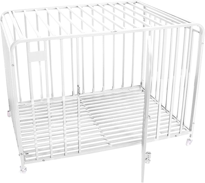 Dog Crate Cage XL Kennel Indoor Heavy Duty Pet Escape Proof Crate for Medium and Large Dogs Removable Crate (White)