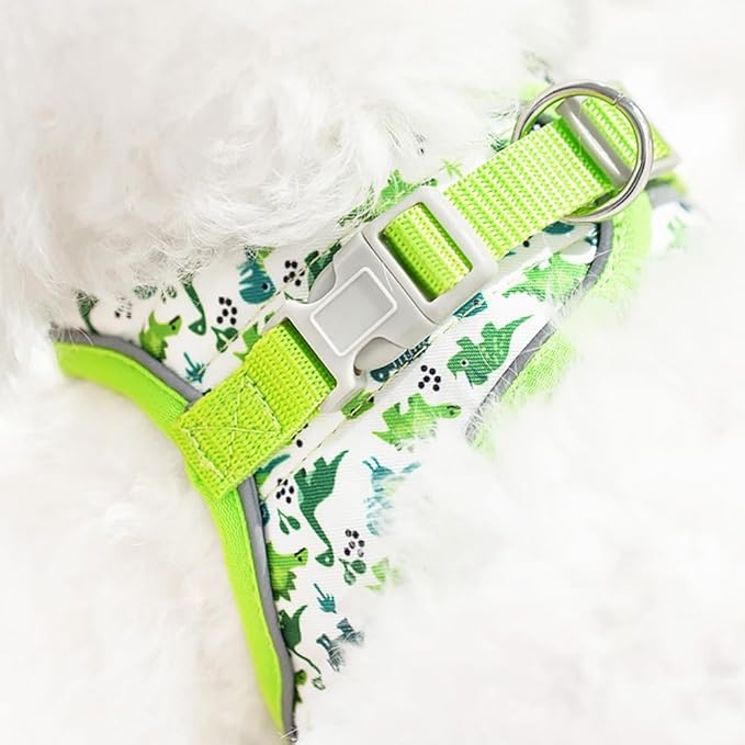 Step in Dog Harness and Leash Set, Flower Adjustable Easy Walk Puppy Harnesses, Soft Mesh Pet Vest Harness Small Size Adjustable No Pull Dog Harness for Small Dogs and Cats(Bee, XS)