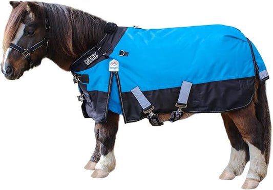 Derby Originals Nordic-Tough 1200D Ripstop Waterproof Reflective Turnout Rain Sheet for Mini Horses & Ponies – All-Season Coverage, 210T Breathable Lining, Double-Layer Design, 2-Year Warranty