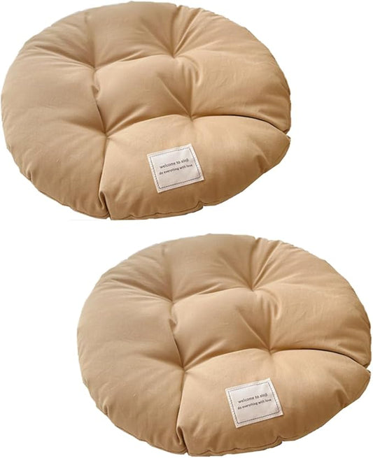 SHENGOCASE 2-Pack 16" Round Soft Cat Kneading Pillow Cushion Bed for Cat Dog House Perch, Cushion Pad Padding (Khaki)