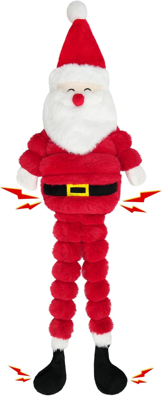 Prime Pets Christmas Dog Toys, 26” Large Plush Squeaky Dog Toys, Crinkle Santa Dog Toy for Small Medium Large Dogs, Stuffed Puppy Chew Toy to Keep Them Busy