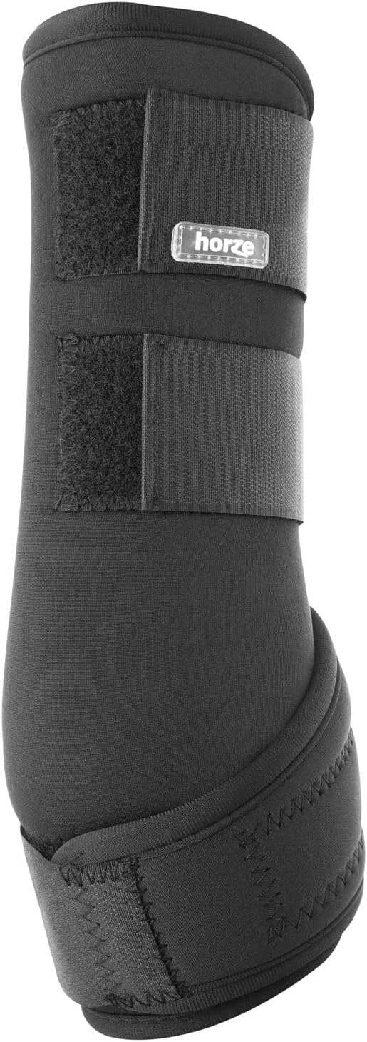 HORZE Brushing Splint Boots for Horses (Pair) - Durable Neoprene, Secure Closure, Lightweight - Black - L