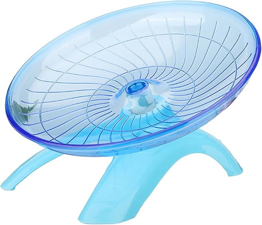 Hamster Flying Saucer Silent Running Wheel, 12 Inch, Suitable for Guinea Pigs, Hamsters, Hedgehogs and Other Small Animals to Ensure Safe Exercise（Blue）