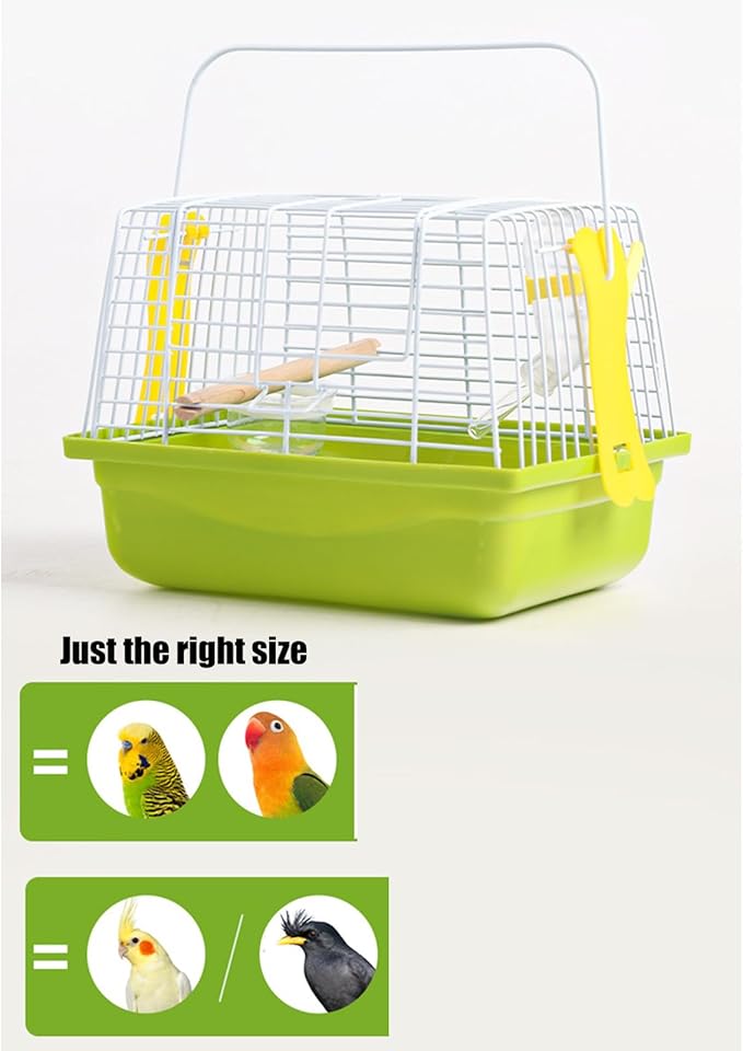 Travel Bird Cage,Small Bird Carrier Cage,Compact Outdoor Birds House,with Carrying Handle and Rust Coating for Pet Parrots and Small Animals