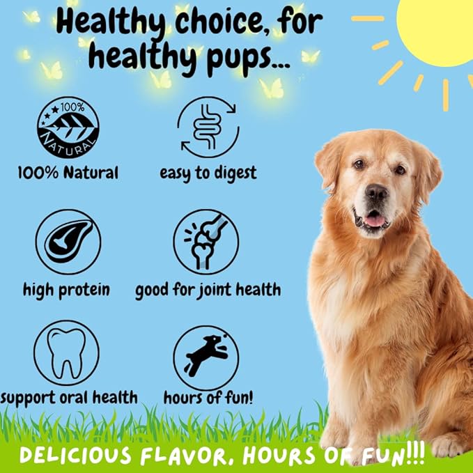 BULLYSTICKS & MORE 10-12" Beef Cheek Rolls for Dogs (Bully Bites Dusted - 3 Count) - Beef Cheek Bones for Dogs - Dog Parents Choice - Premium No Hide Rolls