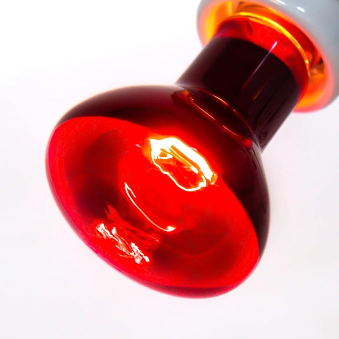 REPTI ZOO 75W Reptile Heat Lamp Bulb 2PCS Infrared Heat Emitter Red Heat Lamp for Reptile Amphibian, Infrared Basking Spot Light Bulb