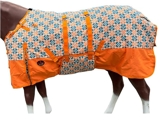 HILASON Orange 70 in 1200D Winter Waterproof Poly Horse Turnout Blanket Belly Wrap