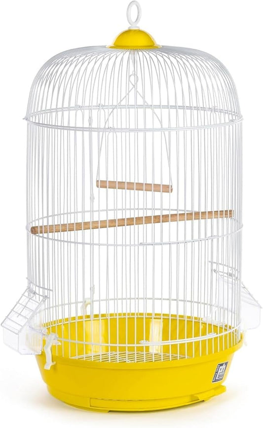 Elegant Escape Small Round Bird Cage with Graceful Design, Durable Metal Construction, Compact Size, and Comfortable Space