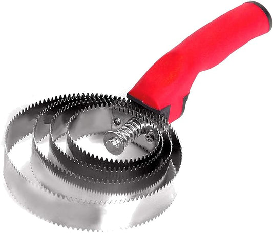 Reversible Stainless Steel Curry Comb with Soft Touch Grip (Red)