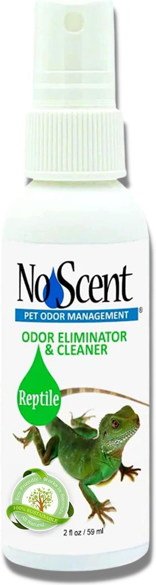 No Scent Reptile Tank Cleaner Spray & Pet Odor Management for Bearded Dragon, Turtle, Lizard Terrarium Freshener (2 Fl Oz / 59 mL)