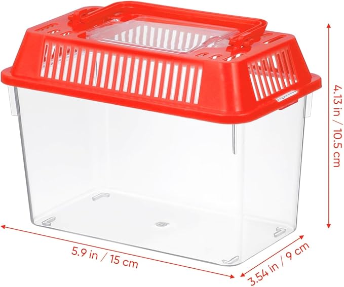 Mini Plastic Fish Tank, Small Portable Aquarium with Lid for Small Critters and Creatures Pet Fish Easy to Clean and Transparent Tank Design