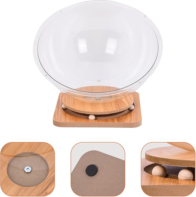 Doppy Space Capsule Cat Bed, Indoor Small Pets Kitten Sleeping Nest Pet Supplies Transparent Round Kitten House Activity Centre Bed Toy (Clear, S)