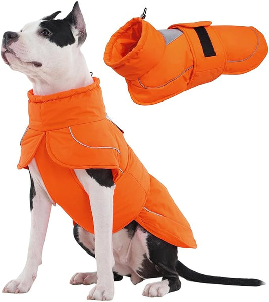 Kuoser Dog Coat, Dog Jackets for Small Dogs, Winter Reflective Puppy Puffer Jacket, Waterproof Dogs Snowsuit with Fleece Lining, Turtleneck Pet Vest Apparel for Cold Weather