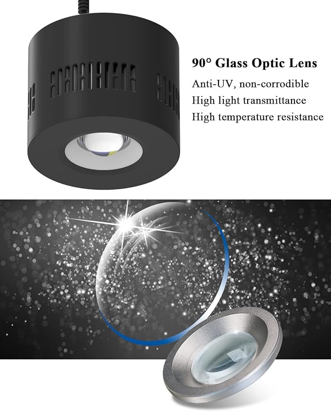 Lominie Aquarium LED Light, Reef Coral Light Full Spectrum Saltwater Aquarium Light with Remote Control Gooseneck for 10 Gallon Fish Tank