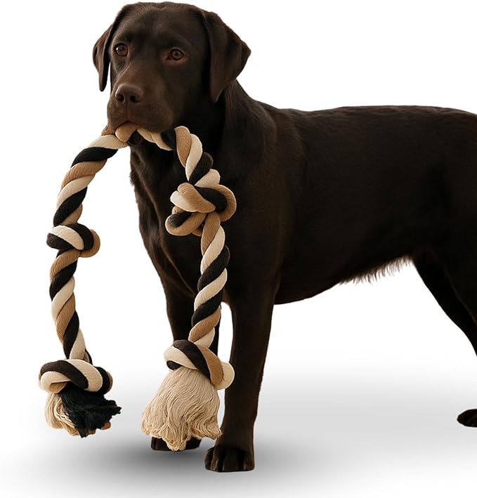 Medium and Large Dog Chew Toys for Aggressive Chewers, Dog Rope Toys for Medium Dogs, Indestructible Dog Toy, Knotted Dog Toys for Aggressive Chewers (Cotton and Polyester)