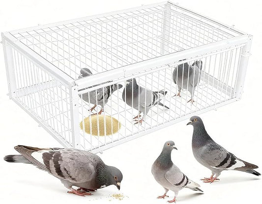 Escape-Proof Design Pigeon Coop Four Channel One Way Entrance Pigeon Trap,Pigeon Cage, Portable Easy to Assemble Outdoor Bird Cage,Can Be Used for Rooftops, Open Gardens,Barns Farms