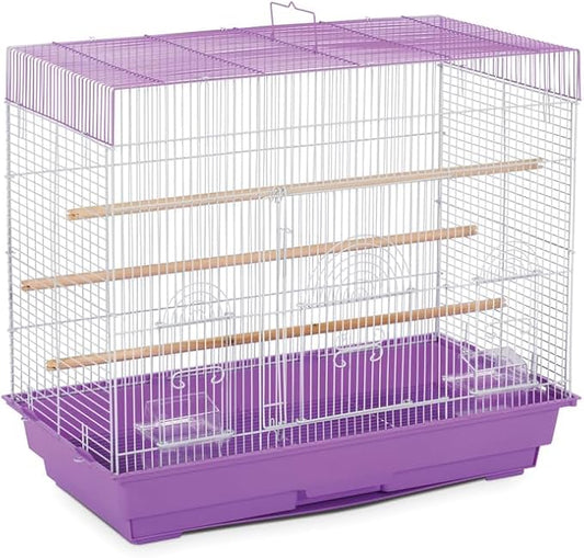 Nordic Haven Flight Cage with Stunning Gothic-Inspired Design, Spacious Interior, Durable Metal Construction, and Ample Room for Birds to Fly and Pla - Color:Purple Purple