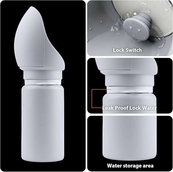 Portable Dog Water Bottle, 2-in-1 Leak Proof & Collapsible Silicone Pet Dispenser with Built-in Bowl, Food Grade Travel Cup for Walking, Hiking (19oz/550ml, Gray)