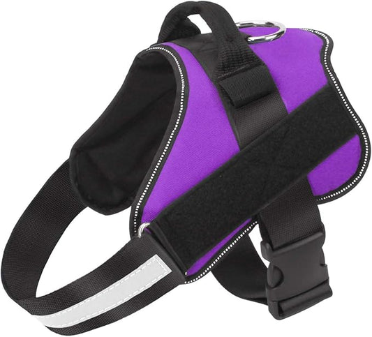 Bolux Dog Harness, No-Pull Reflective Dog Vest, Breathable Adjustable Pet Harness with Handle for Outdoor Walking - No More Pulling, Tugging or Choking (Purple, L)