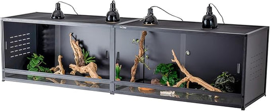 PVC Reptile Terrarium 88x20x20inch Large Reptile TerrariumTempered Glass Doors Habitat 152 Gallon for Bearded Dragon Gecko Lizard Snake, Wide Breeding Lounge Vivarium Area with Combination Lock