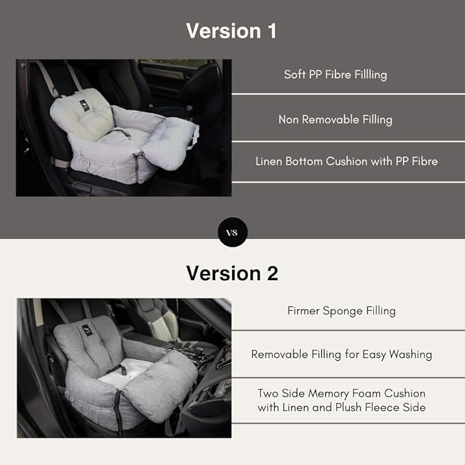 JACKO & CO Premium Medium Dog Car Seat – Safe & Cozy Travel Bed for Small & Med Dogs, Puppies & Pets 25–40 lbs, Clip-On Leash, Storage Pockets, Water-Resistant, Machine Washable (Black, Medium)