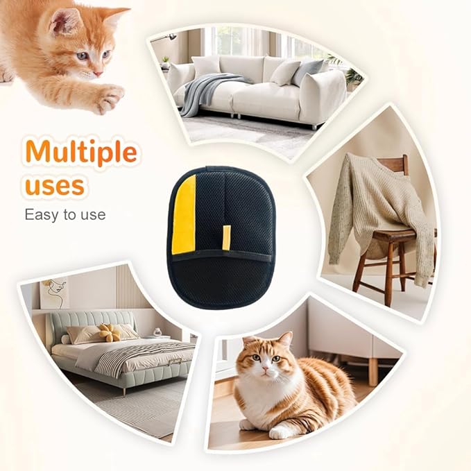 2PCS Electrostatic Gloves Pet Hair Removal, 2025 Reusable Dogs Cats Hair Remover Gloves for Furniture Sheets Clothes