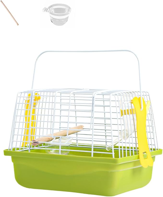 Travel Bird Cage,Small Bird Carrier Cage,Compact Outdoor Birds House,with Carrying Handle and Rust Coating for Pet Parrots and Small Animals