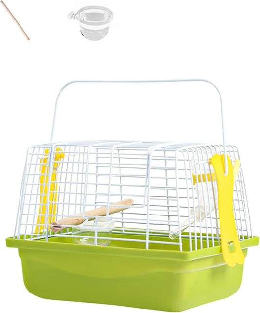 Travel Bird Cage,Small Bird Carrier Cage,Compact Outdoor Birds House,with Carrying Handle and Rust Coating for Pet Parrots and Small Animals