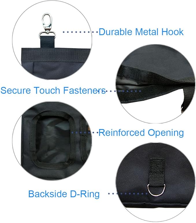 Guinea Pig Hay Feeder, Hanging Rabbit Hay Feeder Bag for Guinea Pigs Bunnies Chinchillas. PureBlack, 2 Count