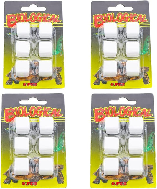 DQITJ 24 Pcs Reptile Calcium Stone Natural Calcium Mineral for Turtle Tortoise Lizard Frog Chameleon Reptiles